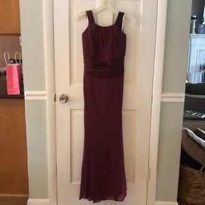 Burgundy David’s Bridal Bridesmaids Dress